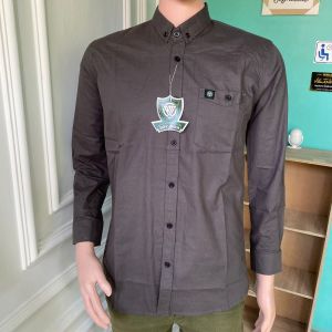 KEMEJA POLOS PRIA LENGAN PANJANG KEMEJA BAHAN CIGARET WARNA DUSTY UNGU / TARO / PURPLE