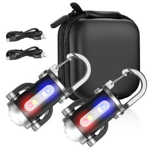 Portable Keychain Flashlight 6Lighting Modes Super Bright LED COB Waterproof Rechargeable Outdoor Emergency Camping Torch