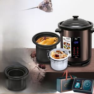 Feilu YDT-10B Electric Ceramic Soup Pot Automatic Rice Cooking Device Water Separation Steaming Bowl Kitchen Appliance