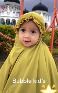 (EGSUS) Mukena Bayi Ruffle Size 0 Bulan -35 TahunBahan Jersey Adem Elastis