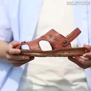 Dép xăng đan nam da bò bít mũi - da bò nhập khẩu siêu cấp siêu êm siêu mềm - kiểu dáng lịch sự nhưng lại vô cùng thoáng mát (r01)