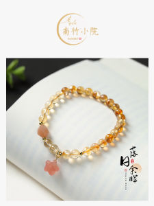 Natural Quartz Crystal Bracelet Yellow Crystal Lucky Charm Original Design Fashion Jewelry Gift for Girlfriend Best Friend