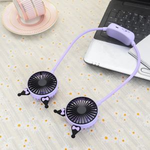 Kuromi Sports Neck Fan High Wind Power Mini Electric Fan Outdoor Portable Cooling Quiet Lazy Cooling Neck Fan for Everyone