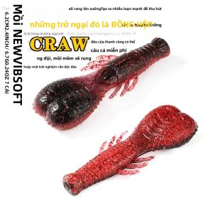 SUNMILE 6.2Cm/6.6G Nặng Có Trọng Số Nhựa Mềm Bò Dụ Dính Mồi Câu Cá Bass Silicone Shad Nhân Tạo Mồi MixColors