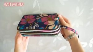 Dompet HP Wanita Nylon Cute Printed Woman 3 Compartment Zipper Cellular Wallet JOFW127