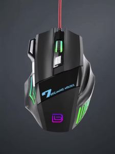 BAJEAL G5 Gaming Mouse with Backlighting 7D Mechanical USB Wired Mouse for Esports Large Size Mouse with Fire Key