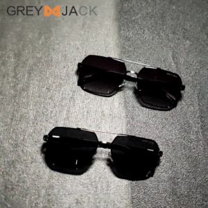 Grey Jack Kacamata Hitam Sunglasses Polarized Anti Silau UV400 Model Aviator Bahan Metal Fashion Pria SA PS 2128