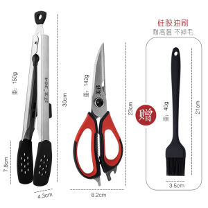 High Temperature Resistant BBQ Clamp Silicone Anti-slip Steak Clamp Stainless Steel 304 Food Clamp for Grilling And Baking