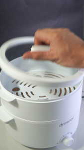 Dreepor Multifunctional Rice Cooker Electric Cooker Non-stick pot with Steamer Electric Hot Pot with Visible Glass Lid