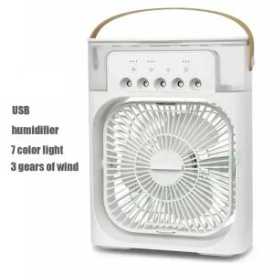 3 in 1 New Fan USB Air Conditioner Household Small Air Cooler LED Night Light Portable Humidifier Adjustment Fan Office Home Fan
