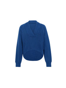 เสื้อสเวตเตอร์ถักหลวมแขนยาวคอวีลายทาง ทรงสั้น ทรงยาว กางเกงขายาวผู้หญิง ฤดูใบไม้ผลิ ฤดูร้อน ฤดูใบไม้ร่วง ฤดูหนาว