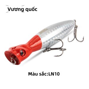Mồi Câu Kingdom Popper 8cm/10cm/13cm Mồi Giả Cứng Nổi Trên Mặt Nước Dùng Cho Nước Mặn Và Nước Ngọt Câu Cá Mú Cá Chó Cá Hồi