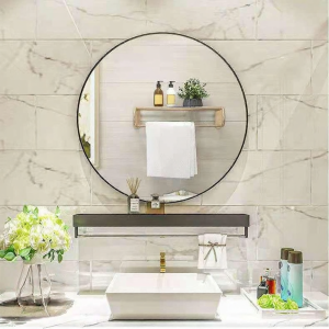 Round Aluminum Alloy Bathroom Mirror For Hanging Dressing Decoration