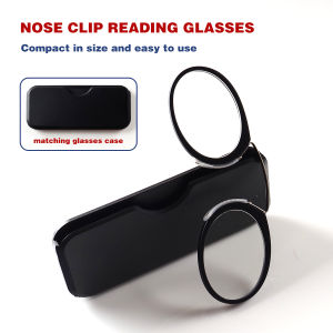 Nose Clip-On Reading Glasses Mirrorless Leg Design Lightweight to Wear Can Be Pasted to Retract Mobile Phones Easy to Carry +100-+350 for Men and Women