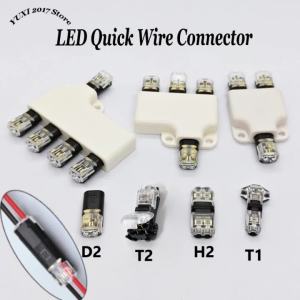LED Strip Quick Wire Connector Solderless No-Stripping 1 to 2/3/4 Way Splitter D2 T1 T2 H2 Type For Wiring Clamp LED Light Strip