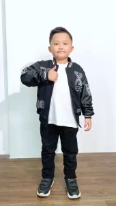 Jaket Dreamer K077: Jaket Varsity Anak Laki Laki Perempuan Baseball Bordir 1-11 tahun