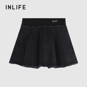 INLIFE | High Waist Jean Skirt Vintage Casual Slender A-Line