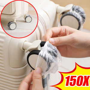 150PCS Universal Luggage Wheel Protective Cover PE Disposable Dirty Resistant Dust Cover Elastic Noise Reduction Multifunctional Home Table Chair Leg Covers