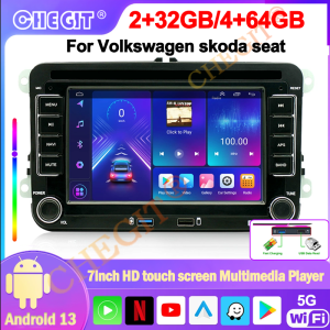 Android13 Car Radio 2Din Multimedia Playe 64G GPS Wireless CarPlay For VW Volkswagen Skoda Octavia Golf 5 6 Passat B6 Polo Jetta