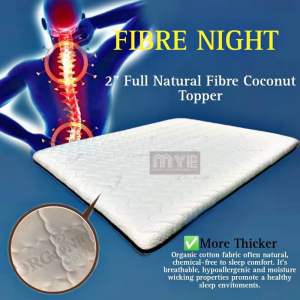 (Extra Firm) Fibre Night 2” Full Natural Fibre Topper with Organic Cotton Fabric