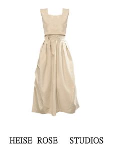 Summer Outfit Casual Sleeveless Vest Dress Salt System Lightweight Mature Two-Piece Set Soft Style Whole Ensemble for Women