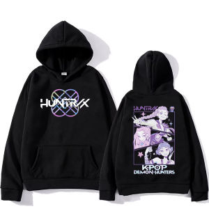 KPop Demon Huntersอะนิเมะพิมพ์ฝ้ายผู้ชายHoodiesฤดูใบไม้ร่วงฤดูหนาวเสื้อแขนยาวลําลองแฟชั่นขนาดใหญ่Y2K Tops
