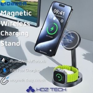 INOVAGEN Magsafe Wireless Charging Stand 15W Fast Charging StationAlloy Magsafe Attach Desk HolderPhoneSmartWatchEarbuds Desk Charging Dock