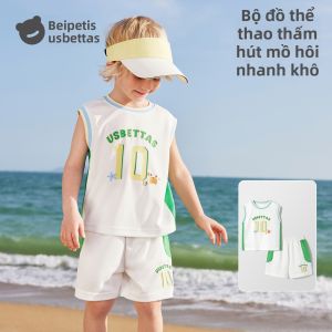 Usbettas | Bộ Áo Ngực và Quần Short Hơi Thở Cho Bé Trai Mùa Hè