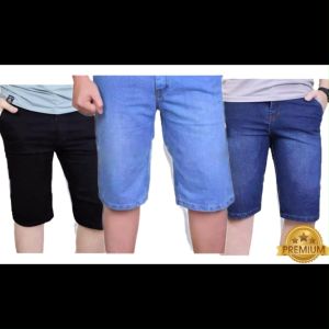 BAYAR DI TEMPAT COD Celana jeans pendek pria hitam biru biru terang happy shooping