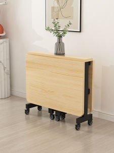 [Hong Kong Hot] Solid Wood Foldable Dining Table For Home Small Apartment Ultra-Thin Multi-Functional Movable Telescopic Rectangular