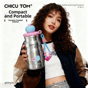 CHICU TOM | Insulated Portable High Aesthetic Straw Thermos Cup Ceramic