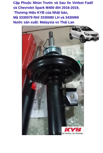 Cặp Phuộc Nhún (Giảm xóc) Trước và Sau Xe Vinfast Fadil Thương Hiệu KYB Hàng Cao Cấp - Nhật bản