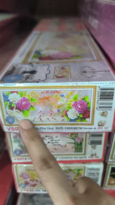 Tranh đính đá Cửu Ngư Quần Hội (khổ lớn) kích thước 175×75 cm -️ VS119