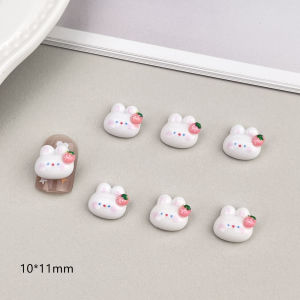 20pcs Mixed Pink Cartoon Nail Charms Kawaii Rabbit Accessories 3D Rabbit Resin Jewelry For Manicure Nails Art Decorations Parts