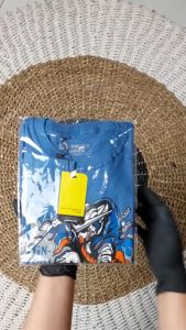 Baju Anak Laki-Laki Lengan Panjang Distro Karakter Kartun Animasi Robot GN001 Warna Denim Bahan Adem