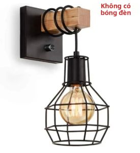 Đèn Treo Tường Hình Lồng Màu Đen Cổ Điển Đèn Ngủ Hiện Đại Kiểu Cổ Điển Có Giá Đỡ Bằng Gỗ Để Chiếu Sáng Trong Nhà WL0334