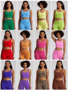 Womens Yoga Sports Bra Tank Top with Chest Pad Running Fitness Upper Apparel Breathable Quick Dry Anti Glare Outdoor Wear