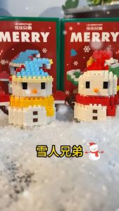 Hadiah Natal Blok Bangunan Mainan Anak Manusia Salju Santa Klaus Natal Bricks