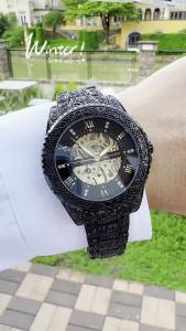 T-WINNER | WINNER Royal Retro Skeleton Mechanical Watch for Men Rotating Bezel Luminous Hands Stainless Steel Strap Automatic Watches New
