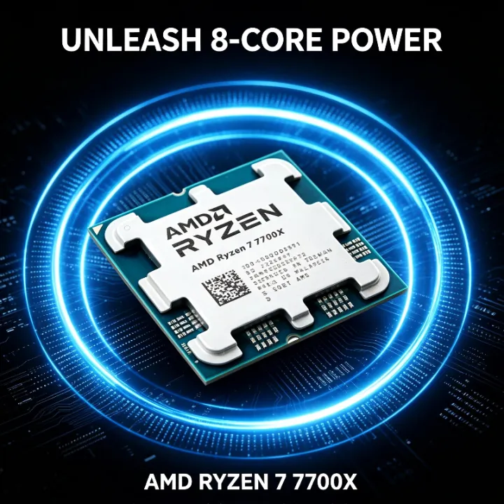 AMD | AMD Ryzen7 7700X Gaming Processor 8‑Core 16‑Thread 4.5GHz 5NM 32M L3 Socket AM5 CPU Without Cooler For Streaming PC