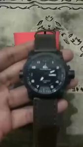 Jam Tangan Pria Quiksilver Tali Kulit & Baterai Cadangan