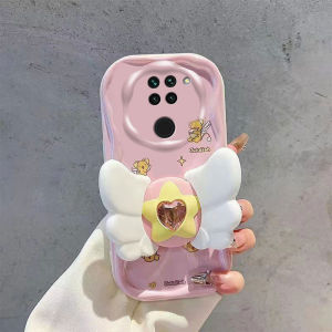 Applicable to Redmi 10 X4g Series Phone Case New Arrival Redmi10x4g Cream Wave Silicone Protective Cover Magic Girl Cartoon Three-Dimensional Angel Wings Bracket Cute Bracelet Creative Airbag