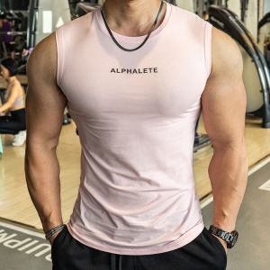 Mens High Elasticity Running Training Vest Summer New Outdoor Sports Fitness Breathable Moisture Wicking No Sleeve Gym Workout Vest