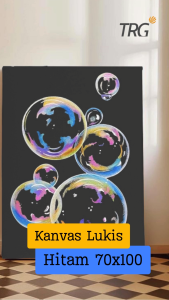 TRG Stretched Art Black Canvas Board 70x100 cm Watercolor Artist Acrylic Paint - Kanvas Hitam Media Lukis Cat Air Akrilik Minyak Poster Siap Melukis Ukuran 70 x 100 TRG