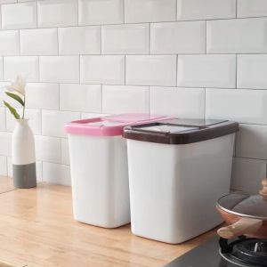 Chang ถังเก็บข้าวสารพร้อมถ้วยตวง กล่องเก็บข้าวสารกันแมลง กันความชื้น ถังข้าวสาร กล่องข้าวสาร กันความชื้น Rice Storage Box with Cup