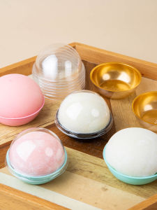 Transparent Plastic Dessert Packaging Box Individual Fat Fortune Ball Shape Independent Box Yellow Yolk Crisp Pastry Box