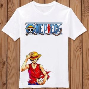 Bandai | New Anime One Piece T-shirt for Kids Best-selling Paired with Velvet Mens and Womens Short Sleeved Clothing Loose Fitting