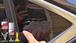 Powerful Automotive Adhesive Remover Spray Dissolves Sticky Tap Glue Decal Residue from Car Glass Metal Plastic Includes Tools