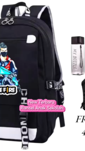 Tas Ransel Anak Cowok Sekolah 4in1 FF TH 0177 Ransel Fashion Led Sd Smp Dewasa Fashion