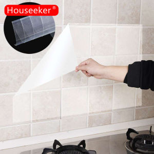 Houseeker 45X70Cm Kitchen Oil Proof Wall Sticker Heat-Resistant Wallpaper Clear Self Adhesive Film Waterproof Paper Tile Wall Decals
